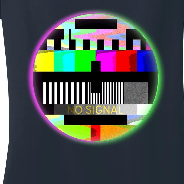 Cool Retro No Tv Signal Women's V-Neck T-Shirt