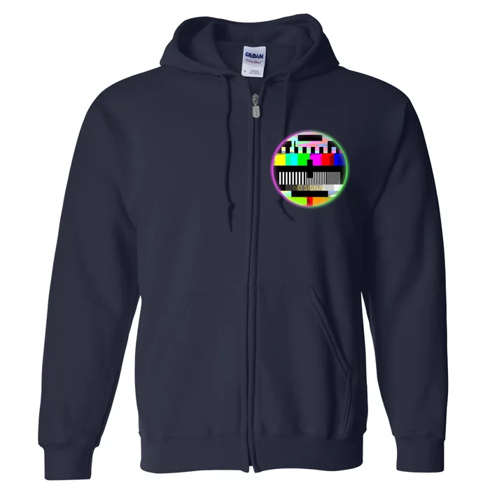 Cool Retro No Tv Signal Full Zip Hoodie