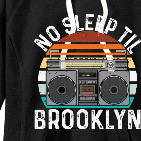 Cool Retro No Sleep Til Brooklyn Old School Portable Stereo Women's Fleece Hoodie