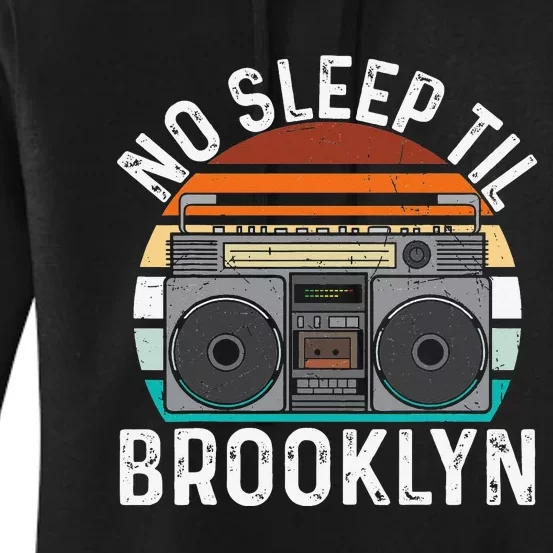 Cool Retro No Sleep Til Brooklyn Old School Portable Stereo Women's Pullover Hoodie