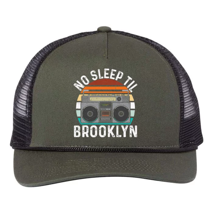 Cool Retro No Sleep Til Brooklyn Old School Portable Stereo Retro Rope Trucker Hat Cap