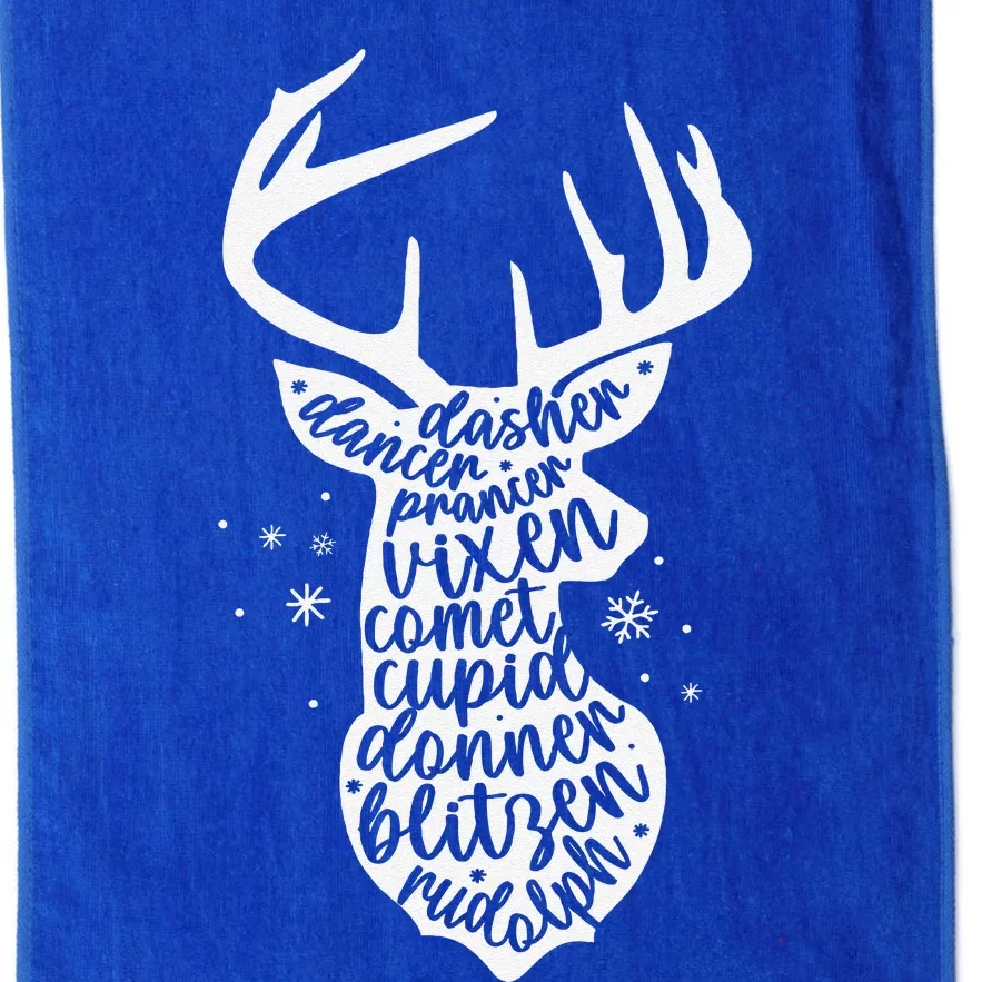 Christmas Reindeer Names Cute Holiday Rudolph Funny Platinum Collection Golf Towel