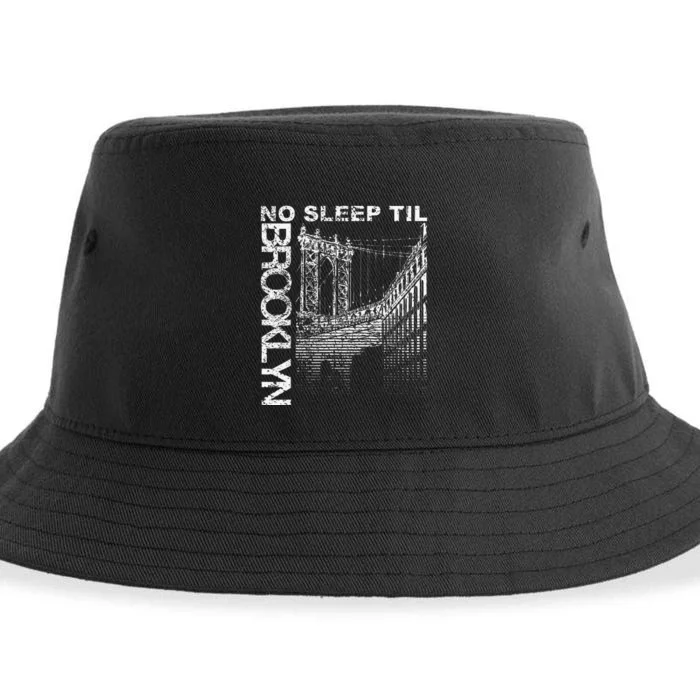 Cool Retro No Sleep Til Brooklyn Old School Portable Stereo Sustainable Bucket Hat