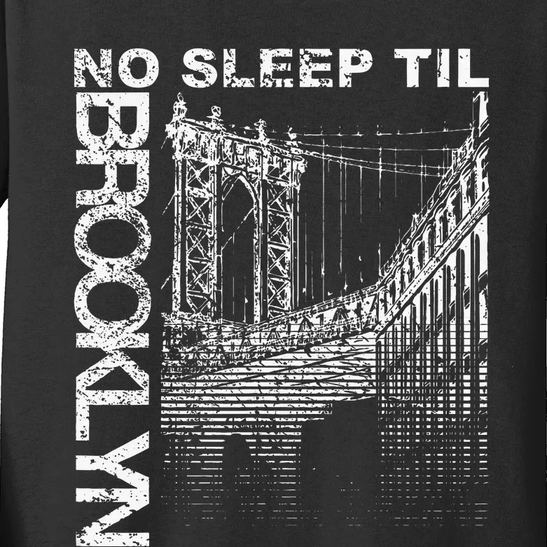 Cool Retro No Sleep Til Brooklyn Old School Portable Stereo Kids Long Sleeve Shirt