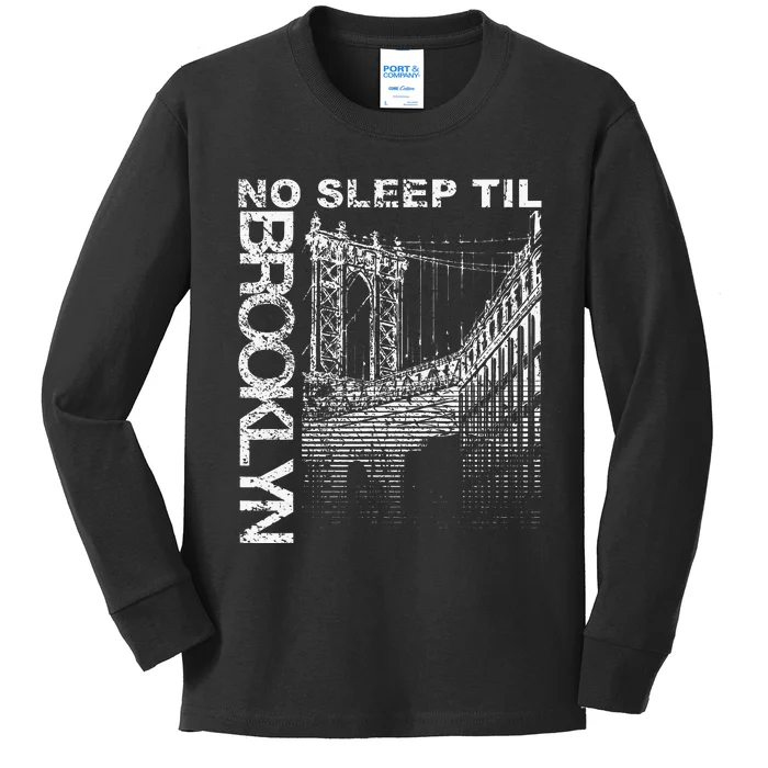 Cool Retro No Sleep Til Brooklyn Old School Portable Stereo Kids Long Sleeve Shirt