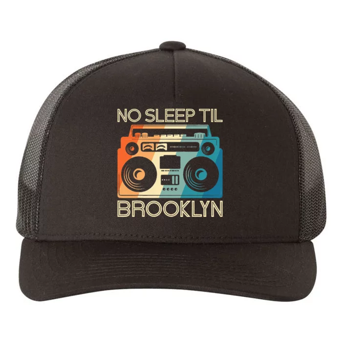 Cool Retro No Sleep Til Brooklyn Old School Portable Stereo Yupoong Adult 5-Panel Trucker Hat