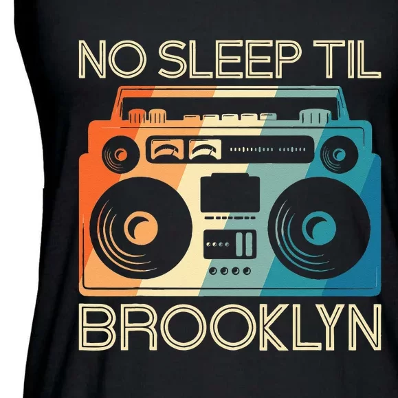 Cool Retro No Sleep Til Brooklyn Old School Portable Stereo Ladies Essential Flowy Tank