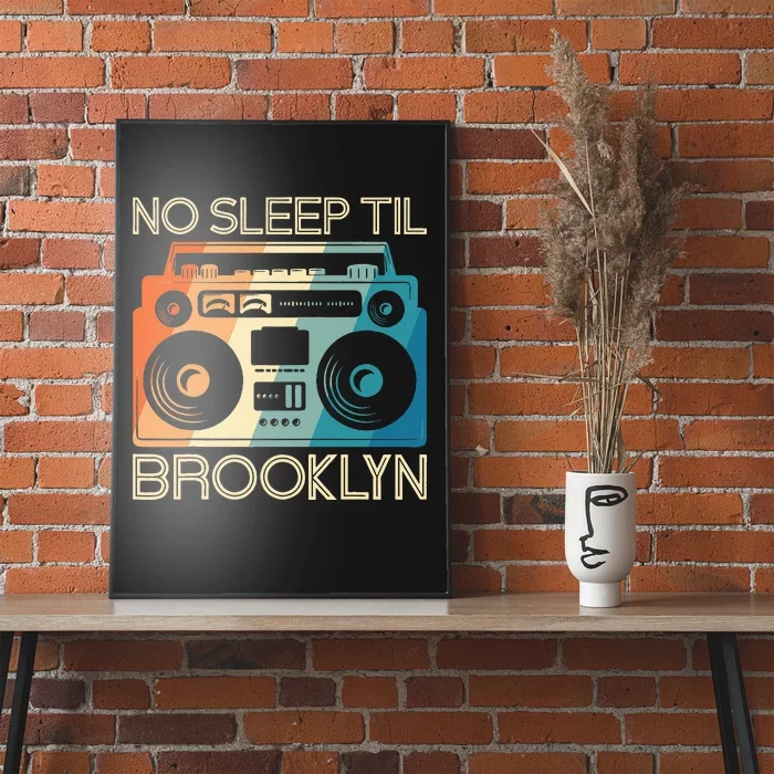 Cool Retro No Sleep Til Brooklyn Old School Portable Stereo Poster