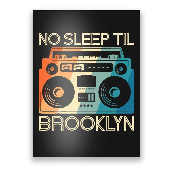 Cool Retro No Sleep Til Brooklyn Old School Portable Stereo Poster