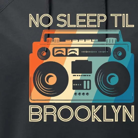 Cool Retro No Sleep Til Brooklyn Old School Portable Stereo Performance Fleece Hoodie