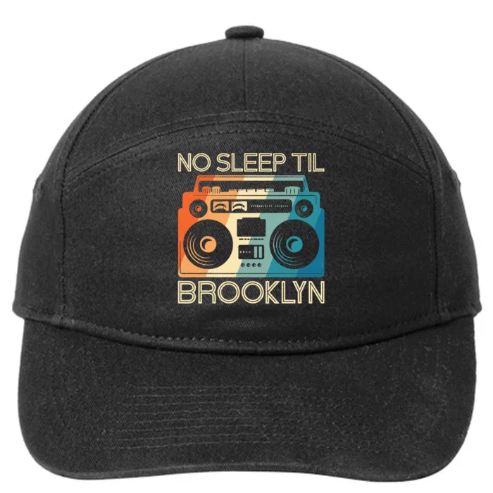 Cool Retro No Sleep Til Brooklyn Old School Portable Stereo 7-Panel Snapback Hat