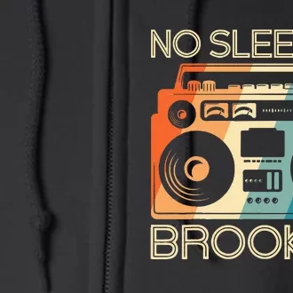 Cool Retro No Sleep Til Brooklyn Old School Portable Stereo Full Zip Hoodie