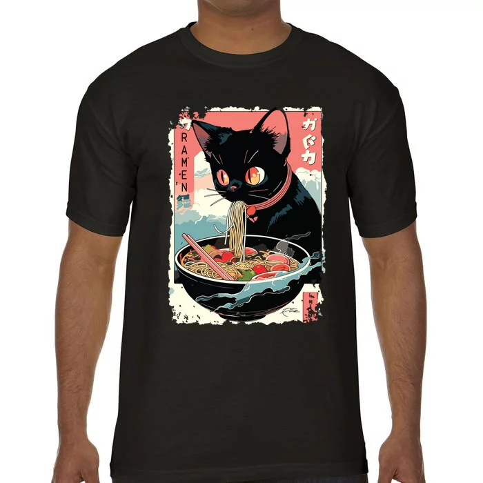 Cat Ramen Noodle Japanese Anime Manga Ramen Kawaii Cat Comfort Colors T-Shirt