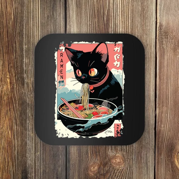 Cat Ramen Noodle Japanese Anime Manga Ramen Kawaii Cat Coaster