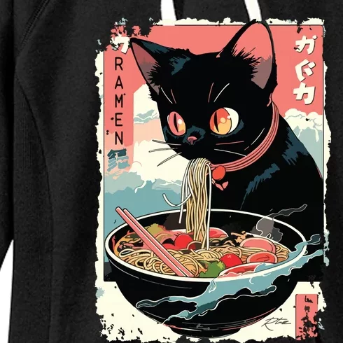 Cat Ramen Noodle Japanese Anime Manga Ramen Kawaii Cat Women's Fleece Hoodie