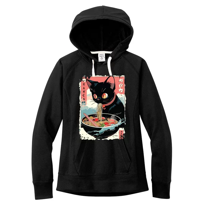 Cat Ramen Noodle Japanese Anime Manga Ramen Kawaii Cat Women's Fleece Hoodie