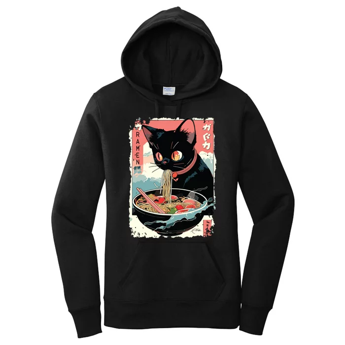 Cat Ramen Noodle Japanese Anime Manga Ramen Kawaii Cat Women's Pullover Hoodie