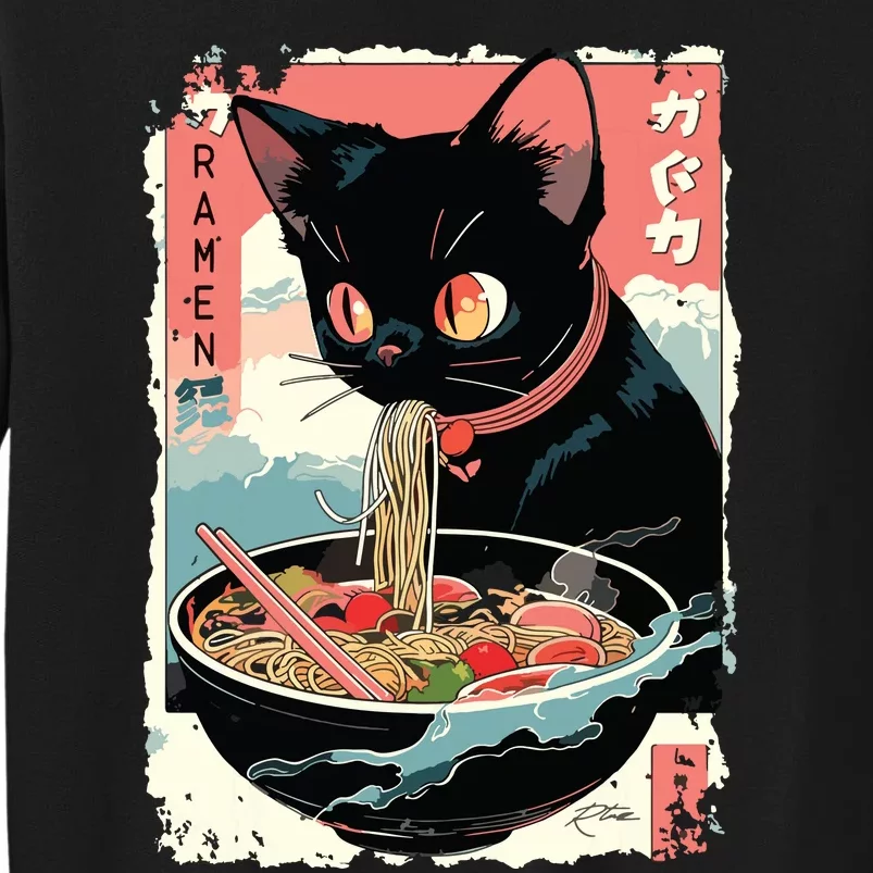 Cat Ramen Noodle Japanese Anime Manga Ramen Kawaii Cat Tall Sweatshirt