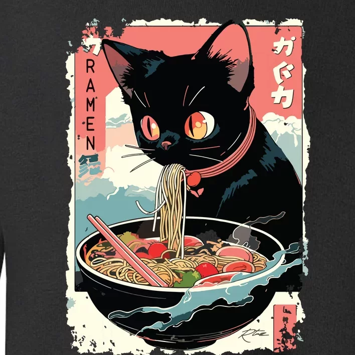 Cat Ramen Noodle Japanese Anime Manga Ramen Kawaii Cat Toddler Sweatshirt