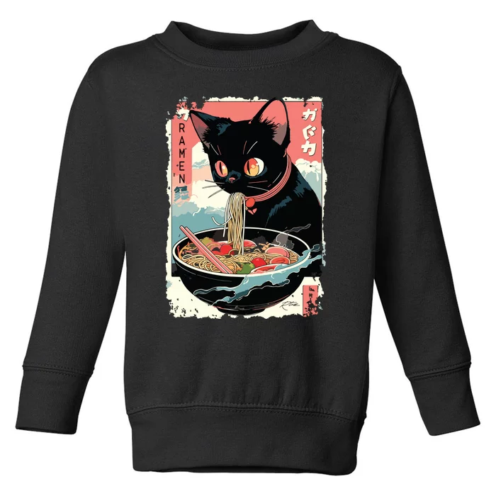 Cat Ramen Noodle Japanese Anime Manga Ramen Kawaii Cat Toddler Sweatshirt