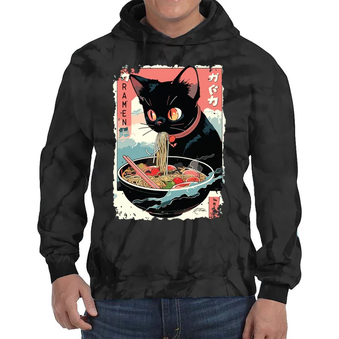 Cat Ramen Noodle Japanese Anime Manga Ramen Kawaii Cat Tie Dye Hoodie