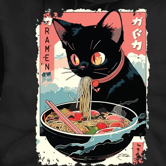 Cat Ramen Noodle Japanese Anime Manga Ramen Kawaii Cat Tie Dye Hoodie