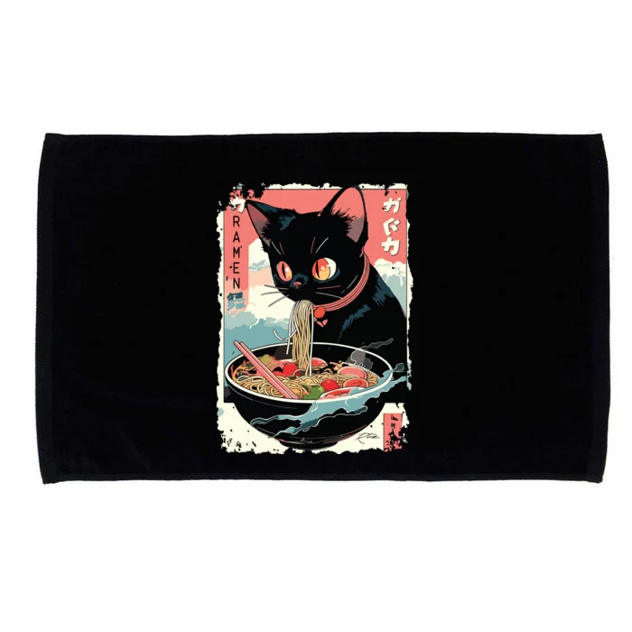 Cat Ramen Noodle Japanese Anime Manga Ramen Kawaii Cat Microfiber Hand Towel