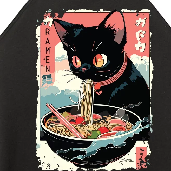 Cat Ramen Noodle Japanese Anime Manga Ramen Kawaii Cat Women’s Perfect Tri Rocker Tank