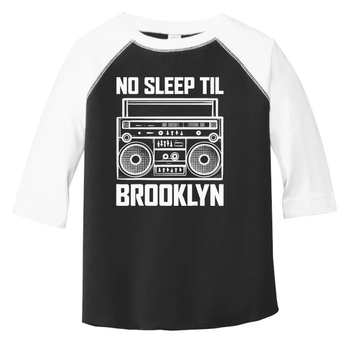 Cool Retro No Sleep Til Brooklyn Old School Portable Stereo Toddler Fine Jersey T-Shirt