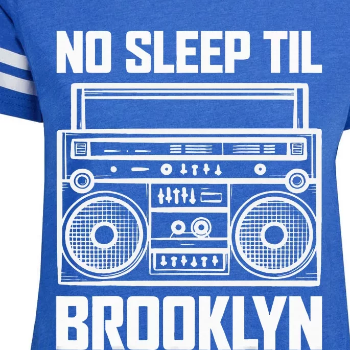 Cool Retro No Sleep Til Brooklyn Old School Portable Stereo Enza Ladies Jersey Football T-Shirt