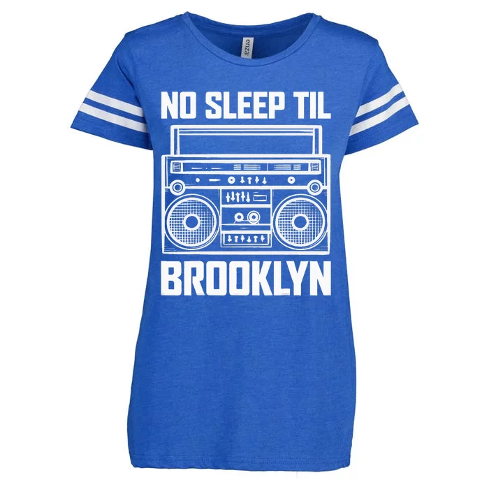 Cool Retro No Sleep Til Brooklyn Old School Portable Stereo Enza Ladies Jersey Football T-Shirt