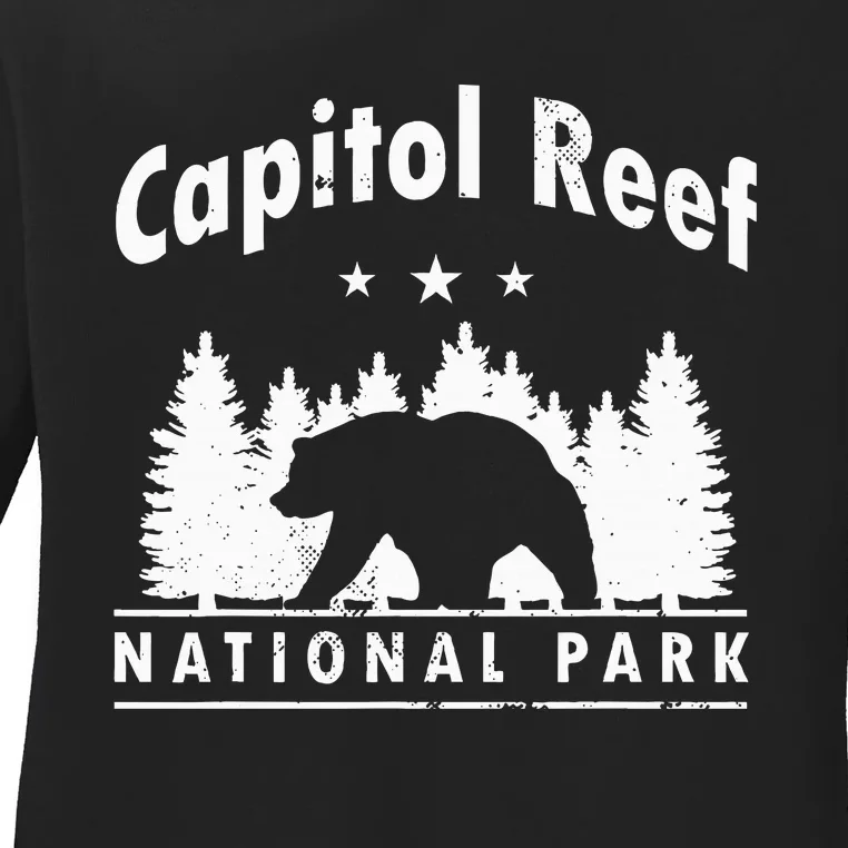 Capitol Reef National Park Bear Souvenir Us Park Ladies Long Sleeve Shirt