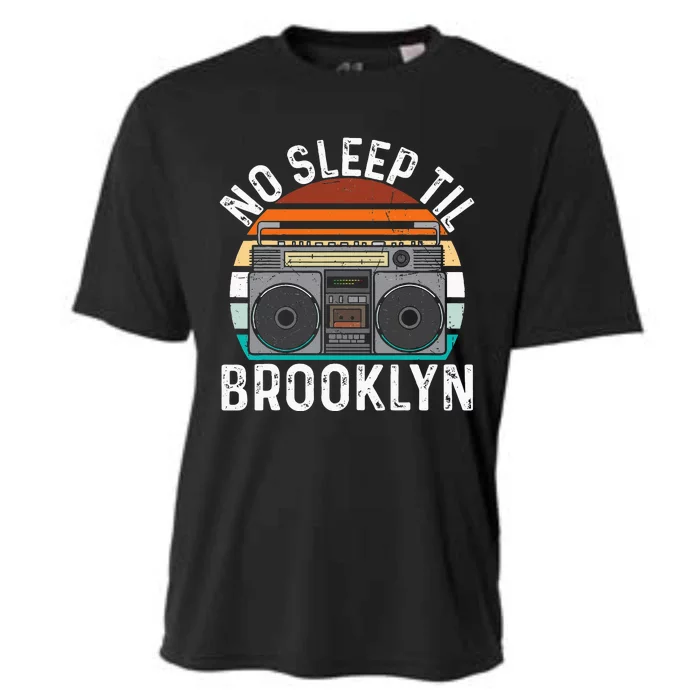 Cool Retro No Sleep Til Brooklyn Old School Portable Stereo Cooling Performance Crew T-Shirt