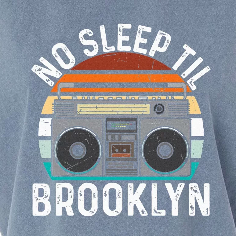 Cool Retro No Sleep Til Brooklyn Old School Portable Stereo Garment-Dyed Women's Muscle Tee