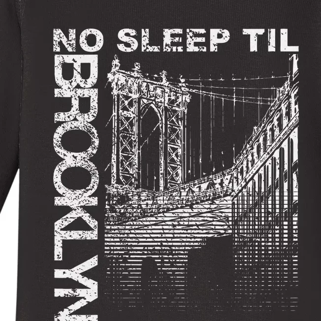 Cool Retro No Sleep Til Brooklyn Old School Portable Stereo Baby Long Sleeve Bodysuit