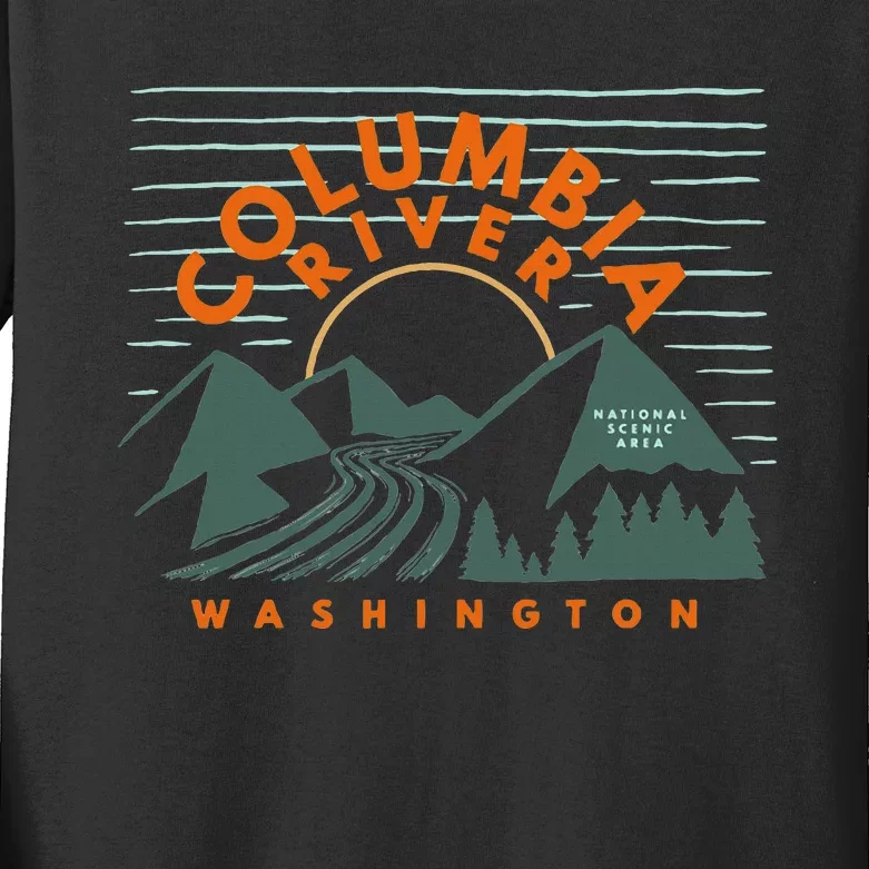 Columbia River National Scenic Area Washington Columbia Kids Long Sleeve Shirt