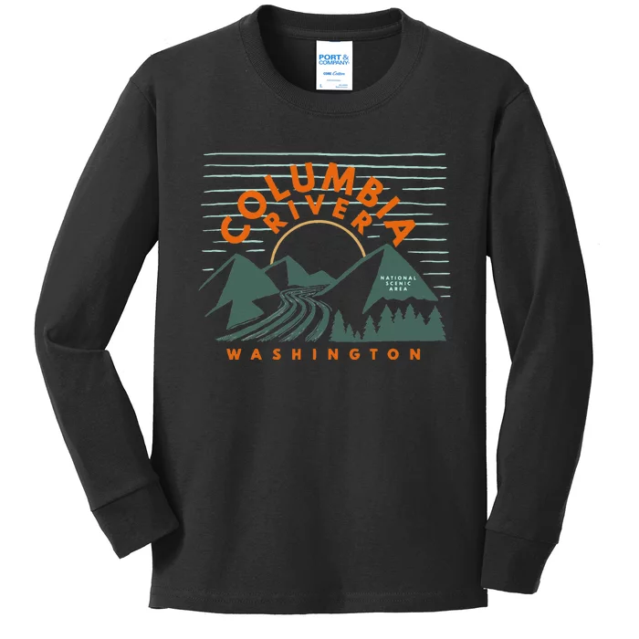 Columbia River National Scenic Area Washington Columbia Kids Long Sleeve Shirt