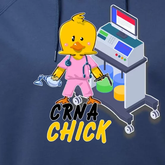 CRNA Chick Nurse Anesthetist Performance Fleece Hoodie