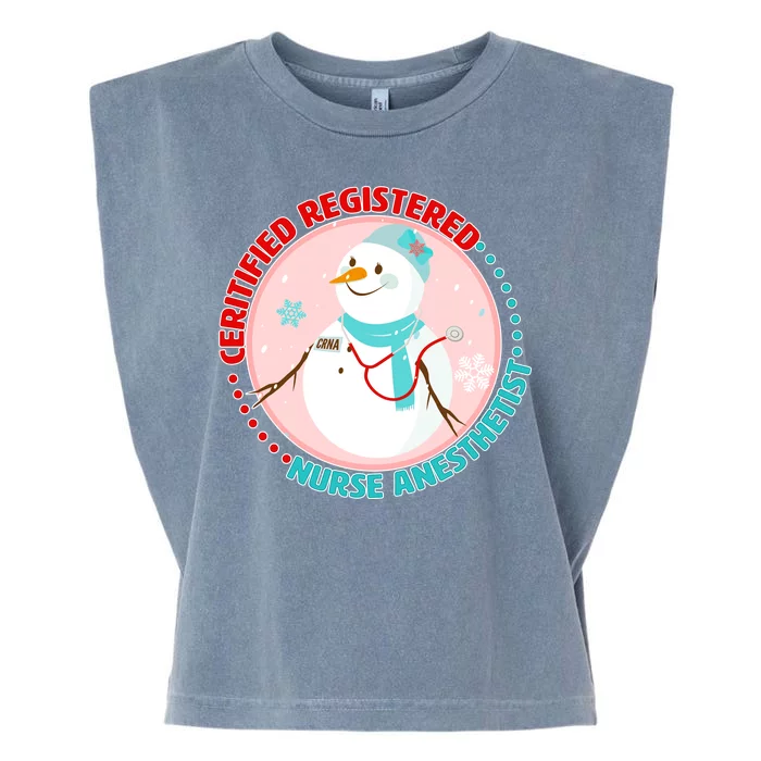 CRNA Snowlady Nurse Anesthetists Garment-Dyed Women's Muscle Tee