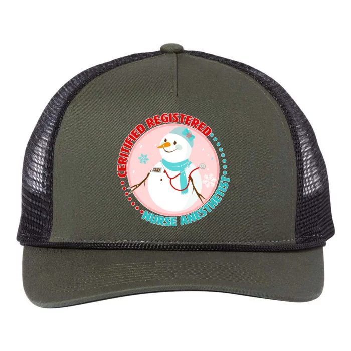 CRNA Snowlady Nurse Anesthetists Retro Rope Trucker Hat Cap