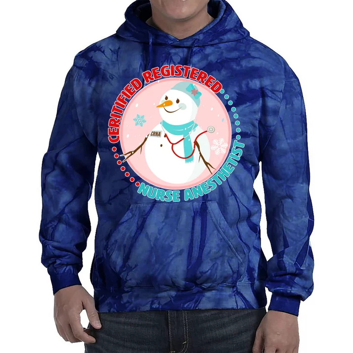 CRNA Snowlady Nurse Anesthetists Tie Dye Hoodie