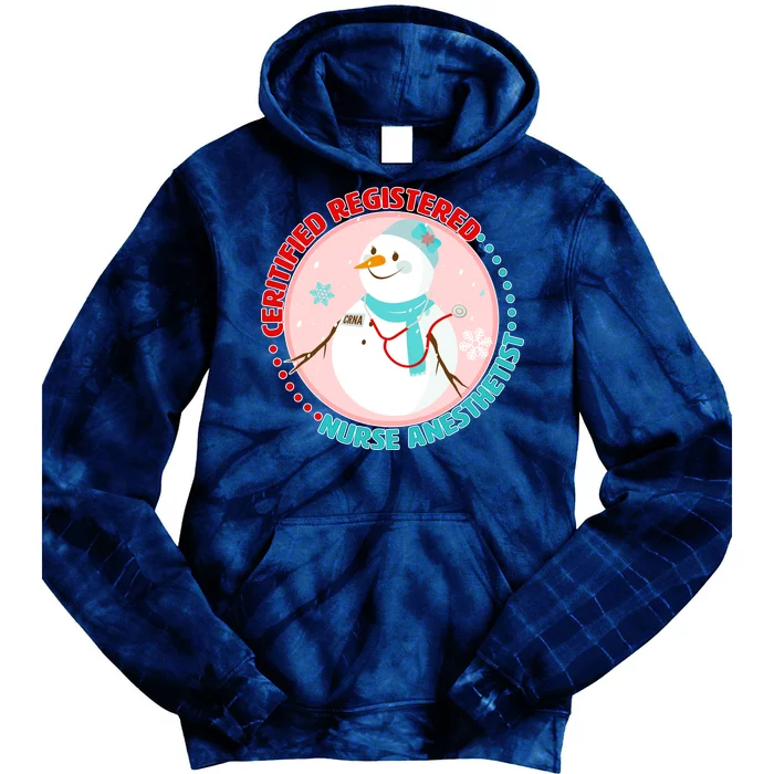 CRNA Snowlady Nurse Anesthetists Tie Dye Hoodie