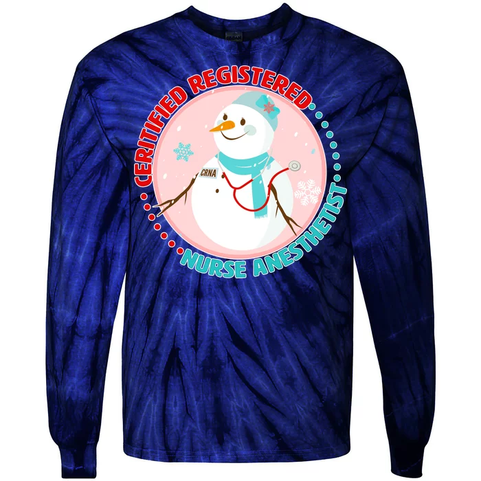 CRNA Snowlady Nurse Anesthetists Tie-Dye Long Sleeve Shirt