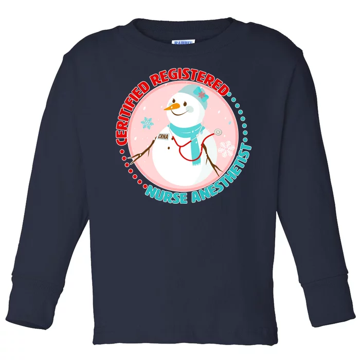 CRNA Snowlady Nurse Anesthetists Toddler Long Sleeve Shirt