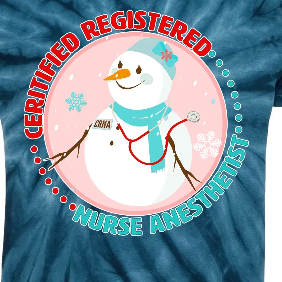 CRNA Snowlady Nurse Anesthetists Kids Tie-Dye T-Shirt