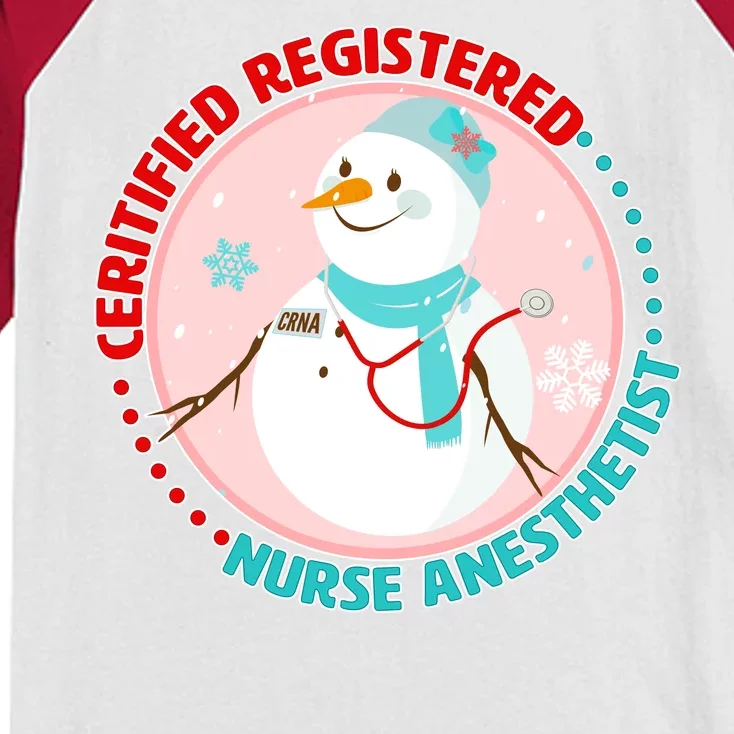 CRNA Snowlady Nurse Anesthetists Kids Colorblock Raglan Jersey