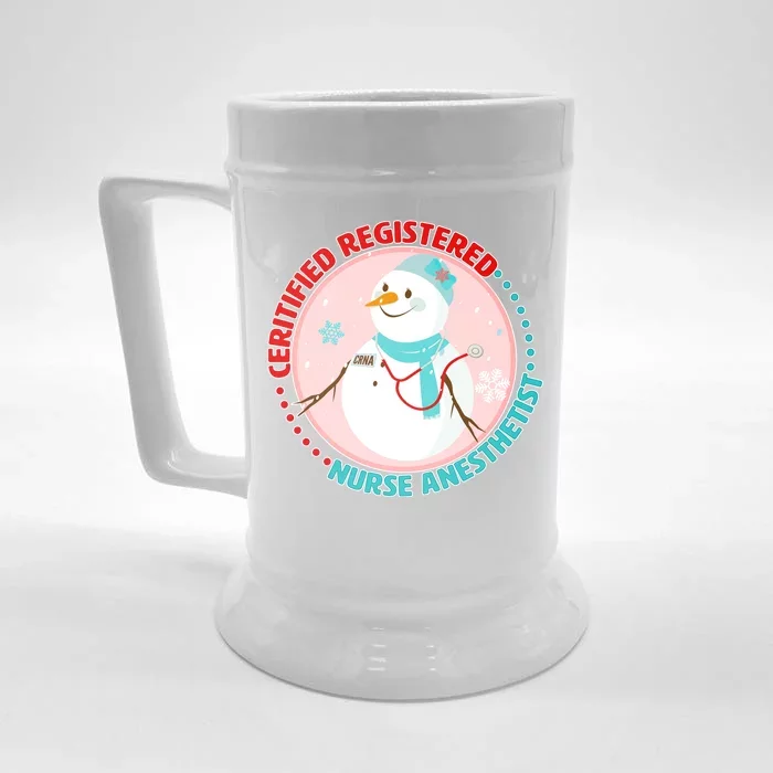 CRNA Snowlady Nurse Anesthetists Front & Back Beer Stein