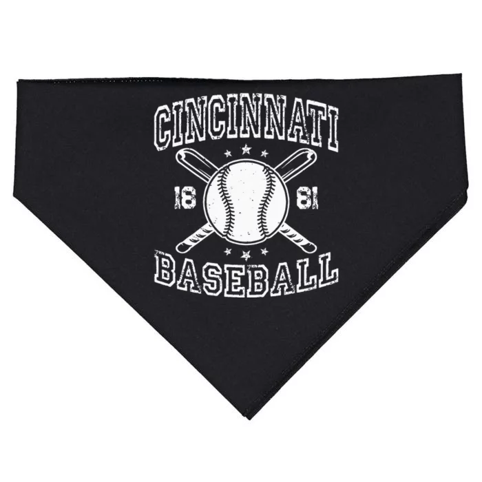 Cincinnati Retro Ohio Vintage Baseball Pride US State USA-Made Doggie Bandana