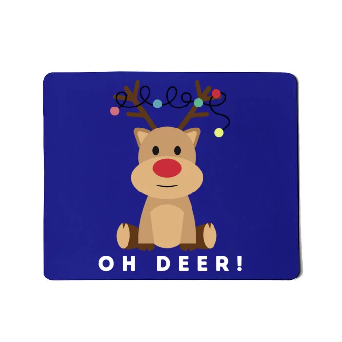 Christmas Reindeer Oh Deer Christmas Lights Gift Mousepad