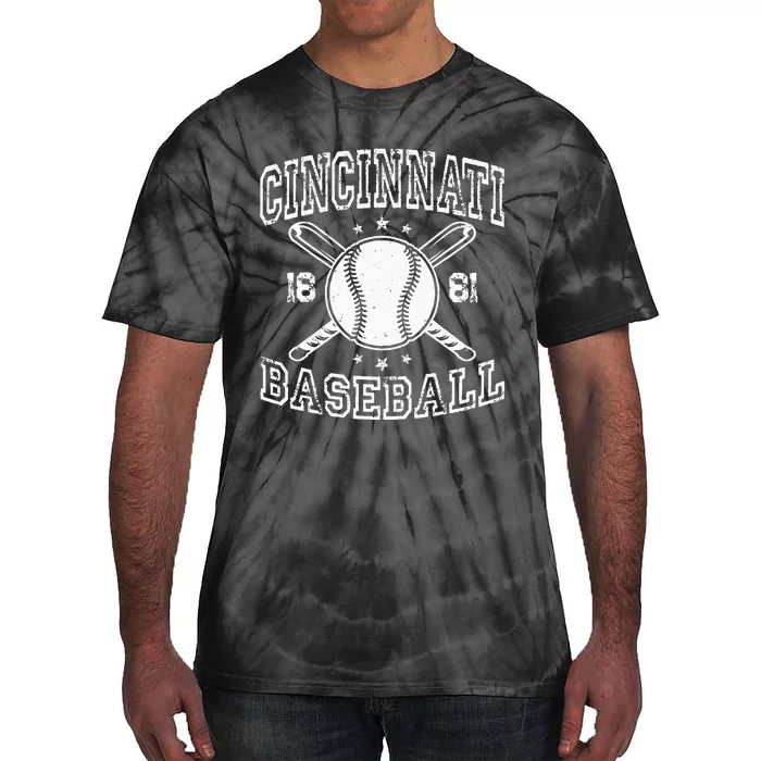 Cincinnati Retro Ohio Vintage Baseball Pride US State Tie-Dye T-Shirt